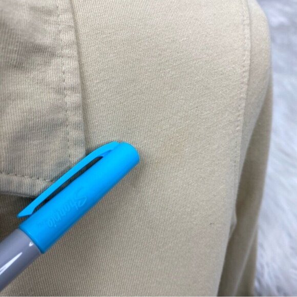 C Organics Women's Tan 1/4 Button Up Long Sleeve Organic Cotton Polo Shirt M/C33 - Picture 6 of 12